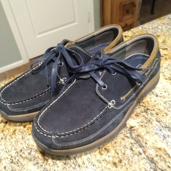 Propet Pomeroy MCA082S Men's Boat Shoe Oxfords Navy Blue Nubuck Size US 11.5W(E) - Picture 1 of 12